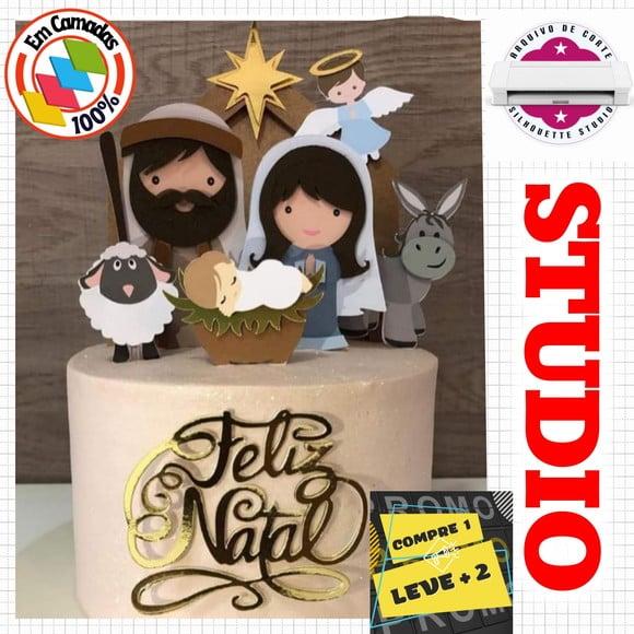 Arquivo Corte Topo de Bolo Natalino Religioso Presépio