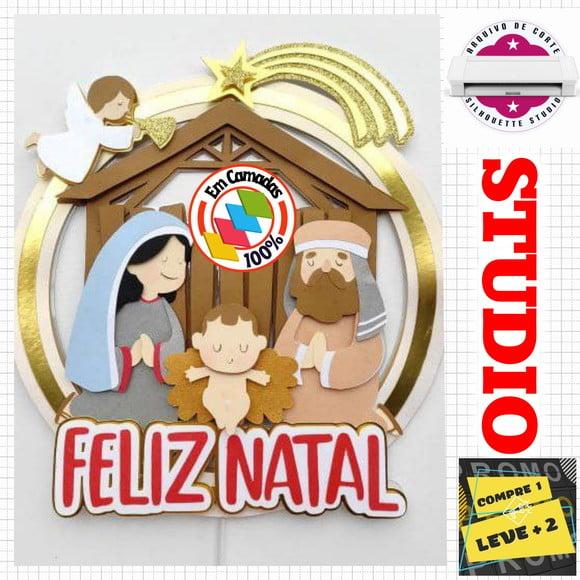 Arquivo Corte Topo de Bolo Natalino Religioso Presépio