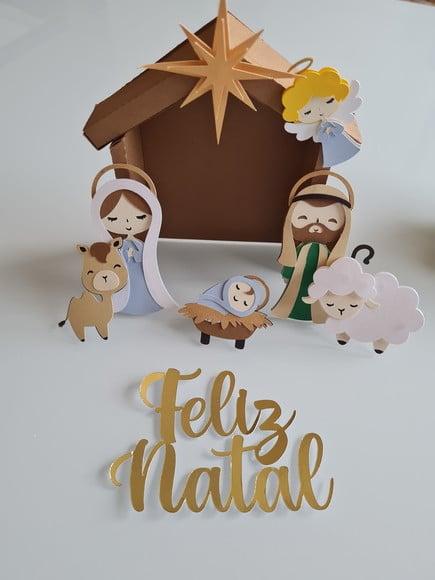 Arquivo Corte Topo de Bolo Presépio Natal Religioso