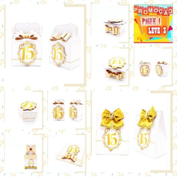 Arquivo de corte 15 Anos - Branco com Dourado *Studio/PDF