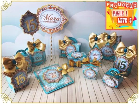 Arquivo de corte 15 Anos -Tiffany com Dourado Studio/PDF/PNG