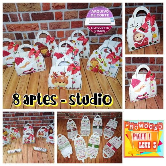 Arquivo de Corte 8 Artes Bolsinha para 1 Batom Natal *studio