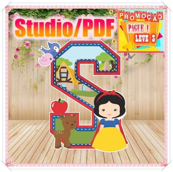 Arquivo de corte Alfabeto 3D - Branca de Neve * Studio/PDF