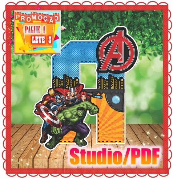 Arquivo de corte Alfabeto 3D - Os Vingadores *Studio/PDF