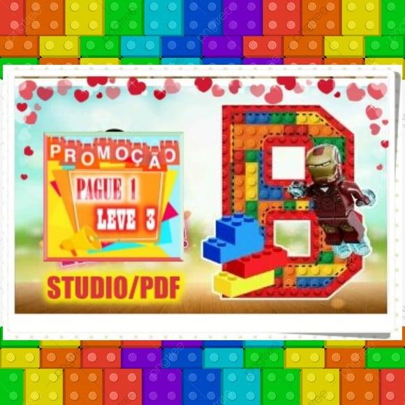 Arquivo de corte Alfabeto 3D Lego *Studio/PDF