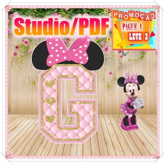 Arquivo de corte Alfabeto 3D Minnie *Studio/PDF