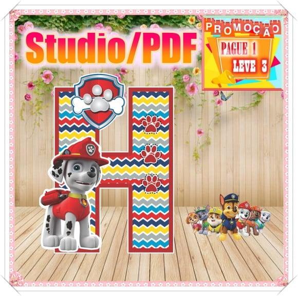 Arquivo de corte Alfabeto 3D Patrulha Canina *Studio/PDF