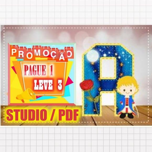 Arquivo de corte Alfabeto 3D Pequeno Príncipe *Studio/PDF