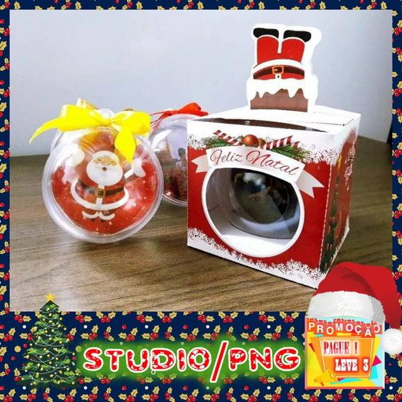 Arquivo de corte caixa 1 Esfera Natal Papai Noel