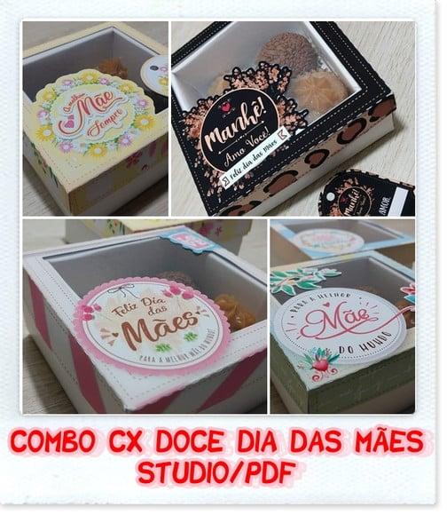 Arquivo de corte Caixa 4 doces Dia das Mães Studio