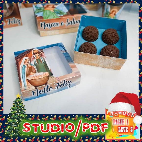 Arquivo de corte caixa 4 doces Natal
