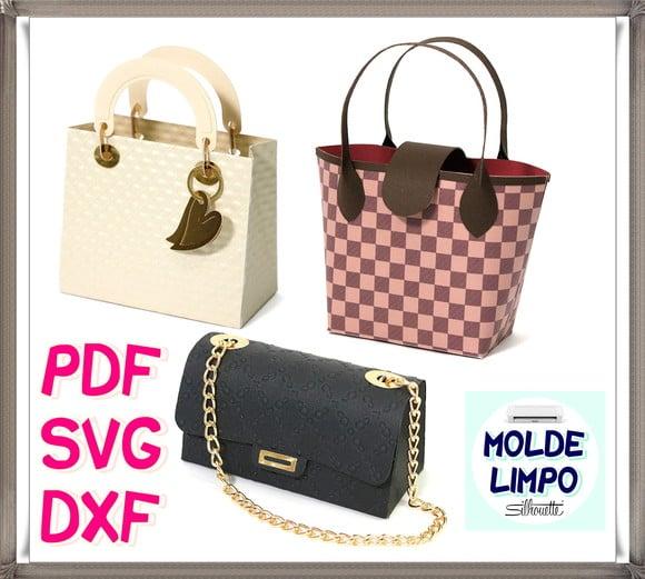 Arquivo de corte Caixa Bolsa DXF/PDF/SVG