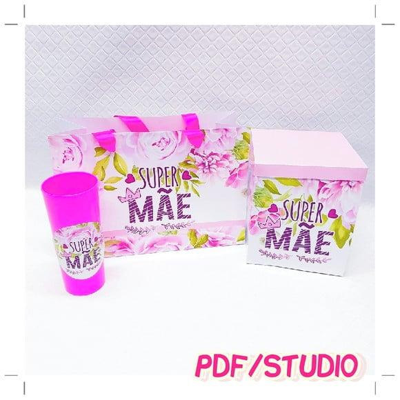 Arquivo de corte caixa café da manha Dia das Mães Studio/PDF