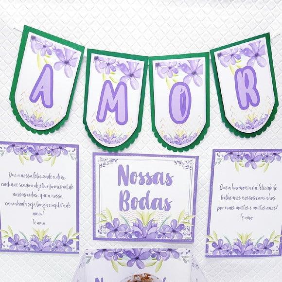 Arquivo de corte Caixa Cenário - Floral Lilás *STUDIO/PDF