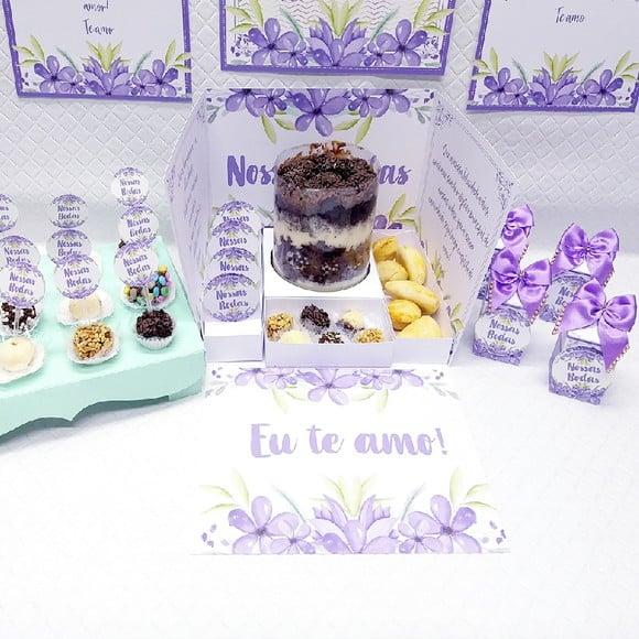 Arquivo de corte Caixa Cenário - Floral Lilás *STUDIO/PDF