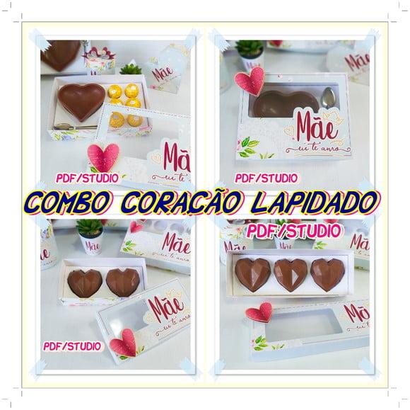 Arquivo de Corte Caixa coração Lapidado - Dia das Mães