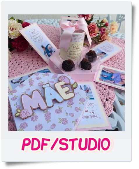 Arquivo de corte Caixa explosão - Dia das Mães Studio/PDF