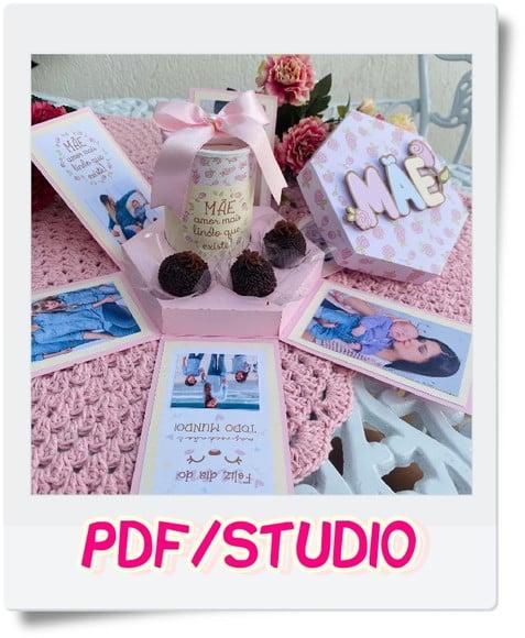 Arquivo de corte Caixa explosão - Dia das Mães Studio/PDF