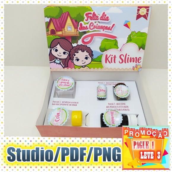 Arquivo de corte Caixa Kit para Slime Dia das Crianças