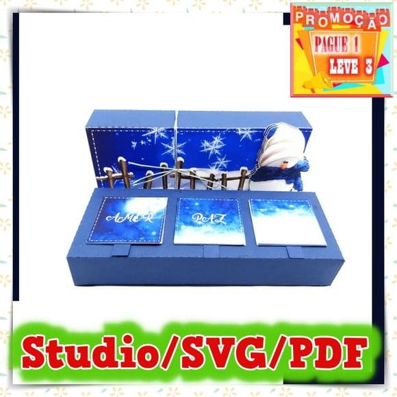 Arquivo de corte caixa para 3 doces Natal