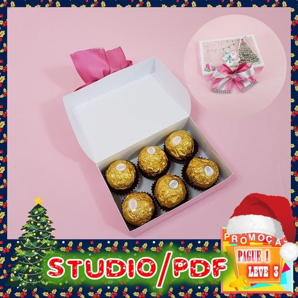 Arquivo de corte caixa para 6 doces Natal