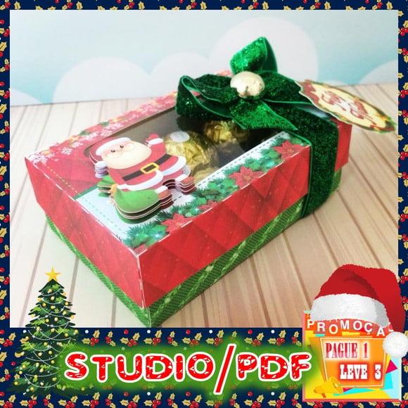 Arquivo de corte caixa para 6 doces Natal
