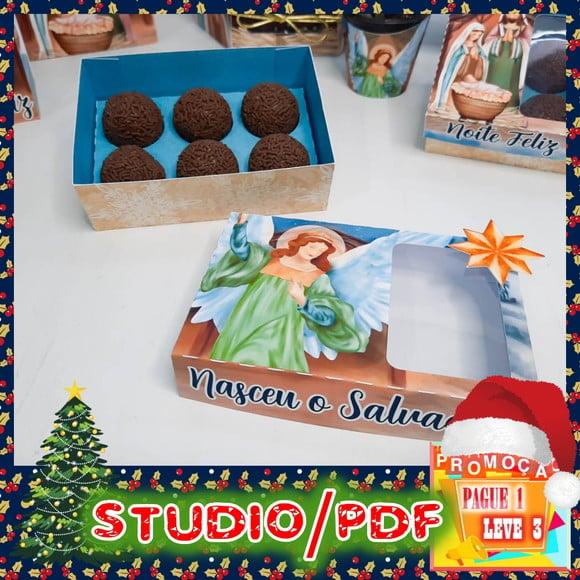 Arquivo de corte caixa para 6 doces Natal