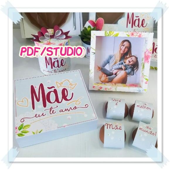 Arquivo de Corte Caixa para brownie - Dia das Mães