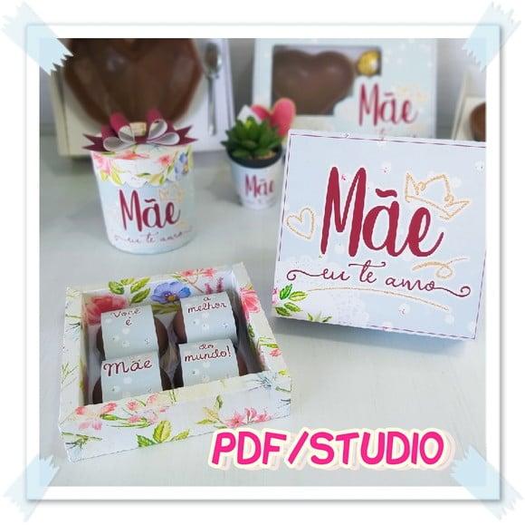 Arquivo de Corte Caixa para brownie - Dia das Mães