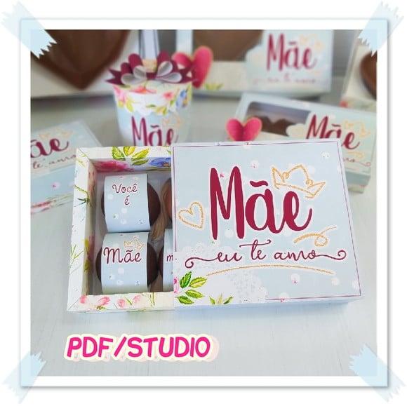 Arquivo de Corte Caixa para brownie - Dia das Mães