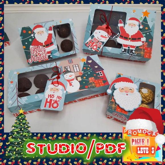 Arquivo de corte caixa para doces Natal
