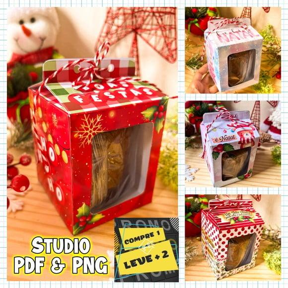Arquivo de Corte Caixa para Mini Panetone (80g) Natal
