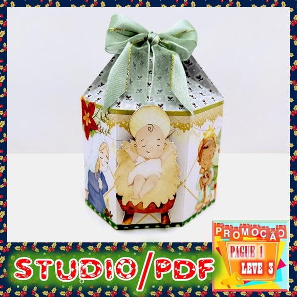 Arquivo de corte caixa para Mini Panetone Natal