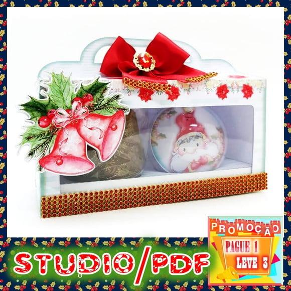 Arquivo de corte caixa para Mini Panetone e esfera Natal