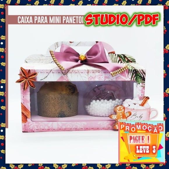 Arquivo de corte caixa para Mini Panetone e esfera Natal