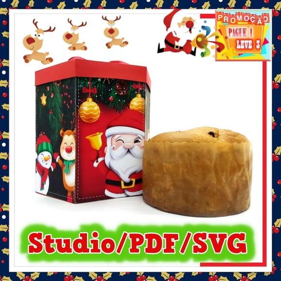 Arquivo de corte caixa para Mini Panetone Natal