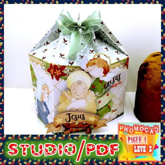 Arquivo de corte caixa para Panetone (400g) Natal religioso