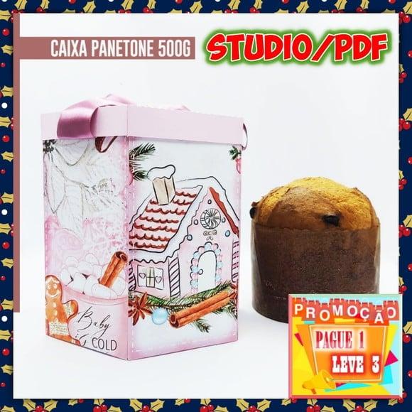 Arquivo de corte caixa para Panetone (500g) Natal