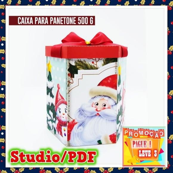 Arquivo de corte caixa para Panetone (500g) Natal