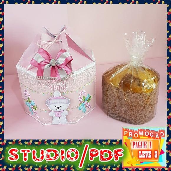 Arquivo de corte caixa para Panetone (500g) Natal