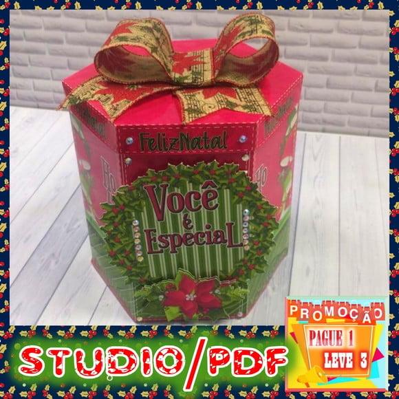 Arquivo de corte caixa para Panetone (500g) Natal