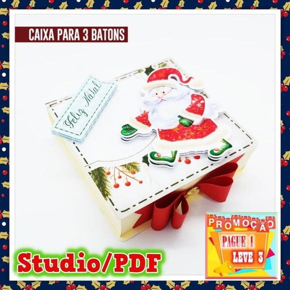 Arquivo de corte Caixa porta 3 Chocolate Baton Natal
