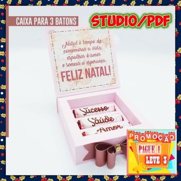 Arquivo de corte Caixa porta 3 Chocolate Baton Natal
