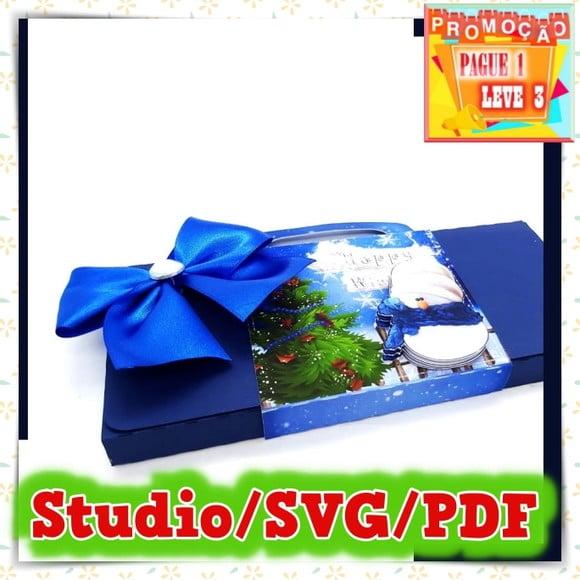 Arquivo de corte Caixa porta barra de Chocolate Natal