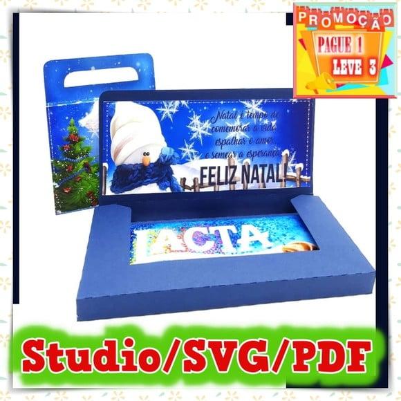 Arquivo de corte Caixa porta barra de Chocolate Natal