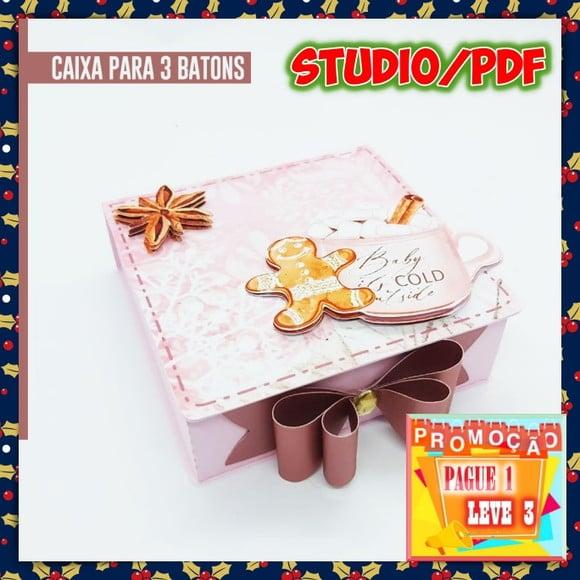 Arquivo de corte Caixa porta 3 Chocolate Baton Natal