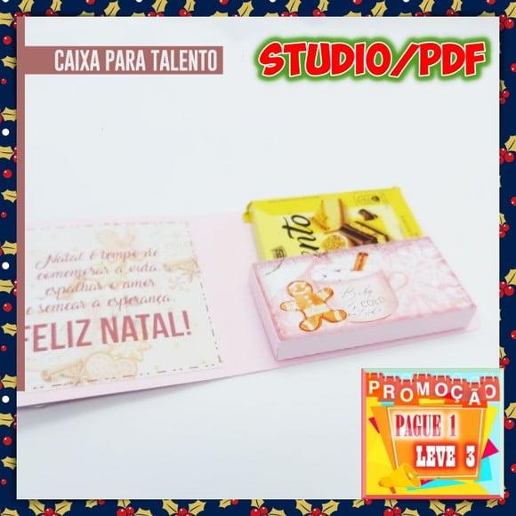 Arquivo de corte Caixa porta Chocolate Talento 90g Natal