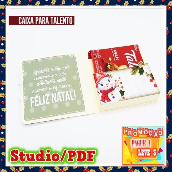 Arquivo de corte Caixa porta Chocolate Talento 90g Natal