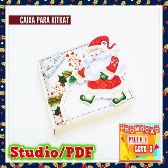 Arquivo de corte Caixa porta kit kat Natal