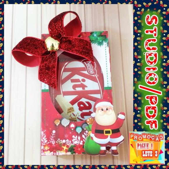 Arquivo de corte Caixa porta kit kat Natal